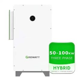 Growatt Wit 50K-H/Hu Hybrid Inverter 50kw 63kw 75kw 100kw Commercial Storage Inverter with Apx High Voltage 380/400V Battery